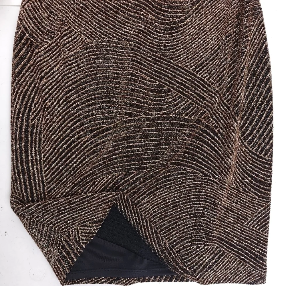 Vince Camuto Gold Black Shimmer Sheath Dress NWT Sz 8 - Picture 9 of 14